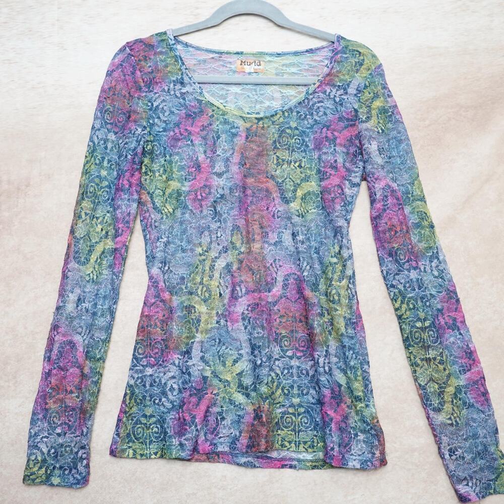 Mudd Mesh Lace Top Large Y2K